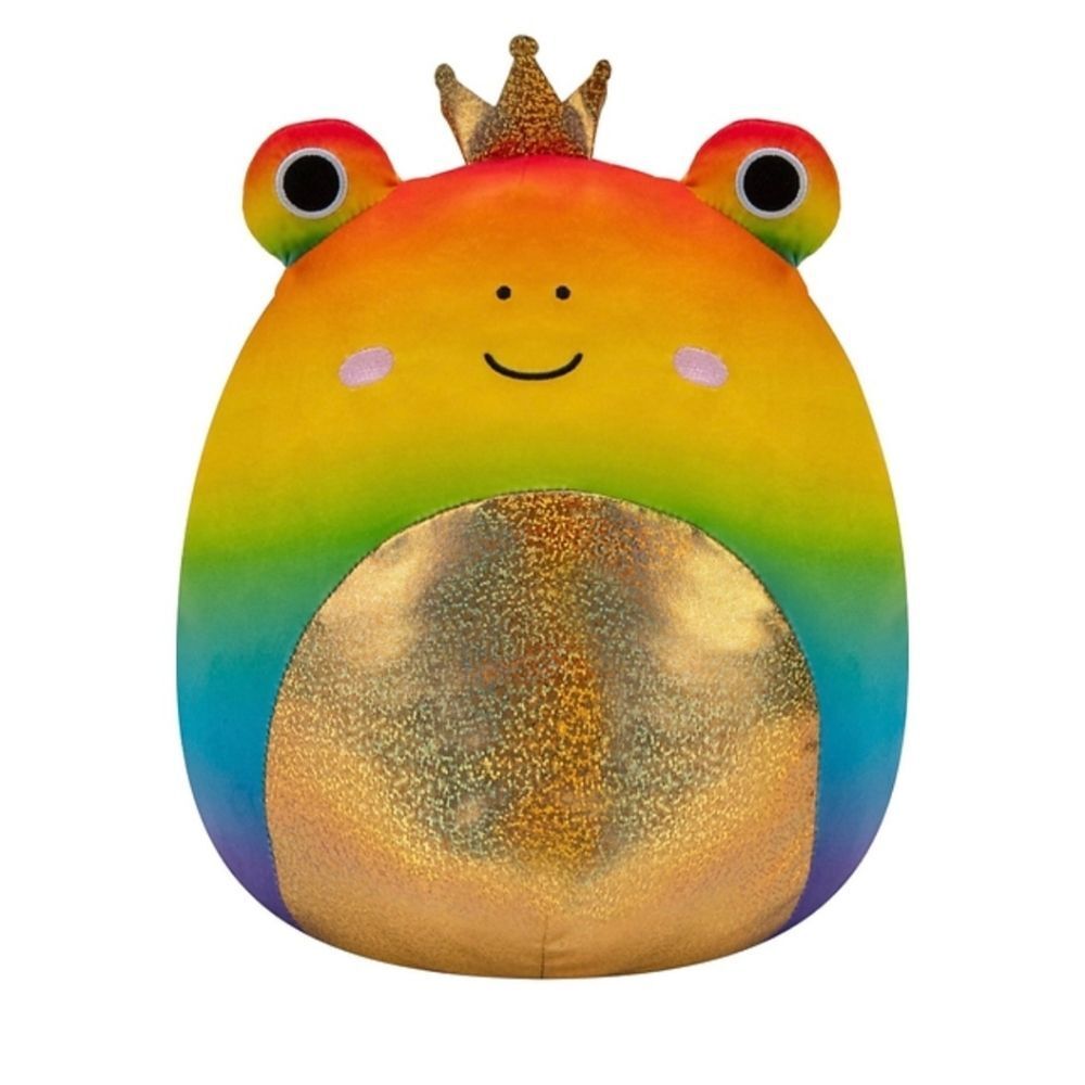 Squishmallows Rainbow Frog with Gold Belly and Crown